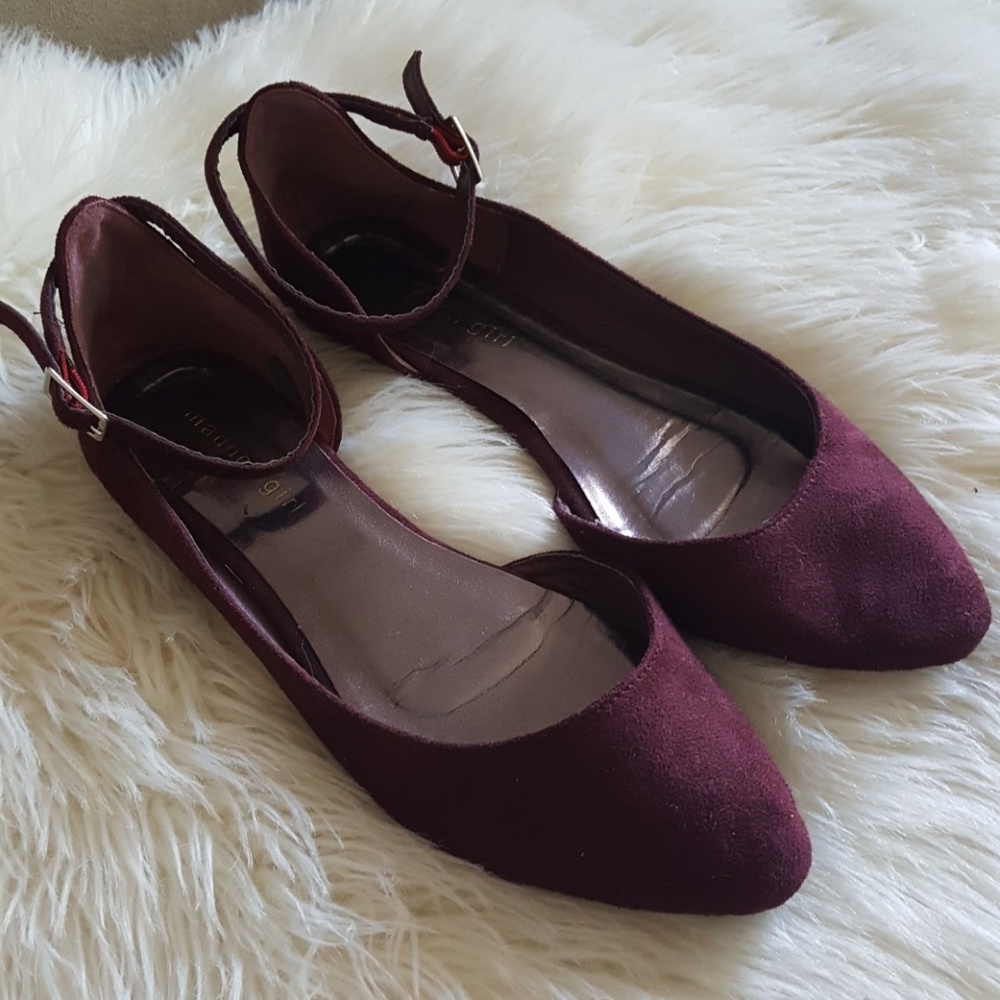 Madden Girl suede ankle strap flats
